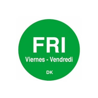 Day Of The Week Labels 20mm Dia (Roll Of 1000) Friday/Green