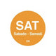 Day Of The Week Labels 20mm Dia (Roll Of 1000) Saturday/Orange