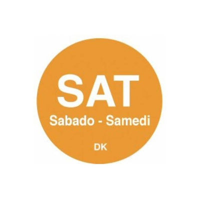 Day Of The Week Labels 20mm Dia (Roll Of 1000) Saturday/Orange