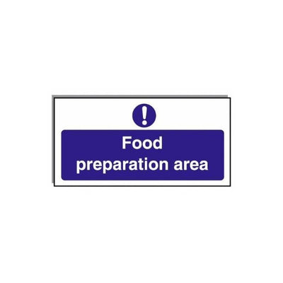 Food Hygiene Sign Food Preparation Area 10cm x 20cm