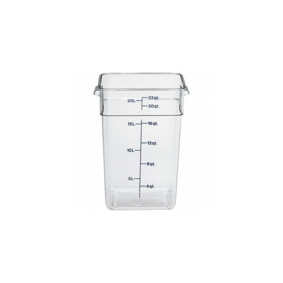 Square Space Saving Food Container Polycarbonate 20.8 Ltr