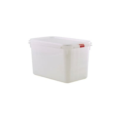 Gastronorm Food Storage Container With Lid And Colour Coded Clips GN 1/4 15cm Deep 4.5 Ltr