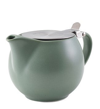 Genware Porcelain Stackable Teapot With S/S Lid And Infuser 50cl / 17.6oz (Box Of 6)
