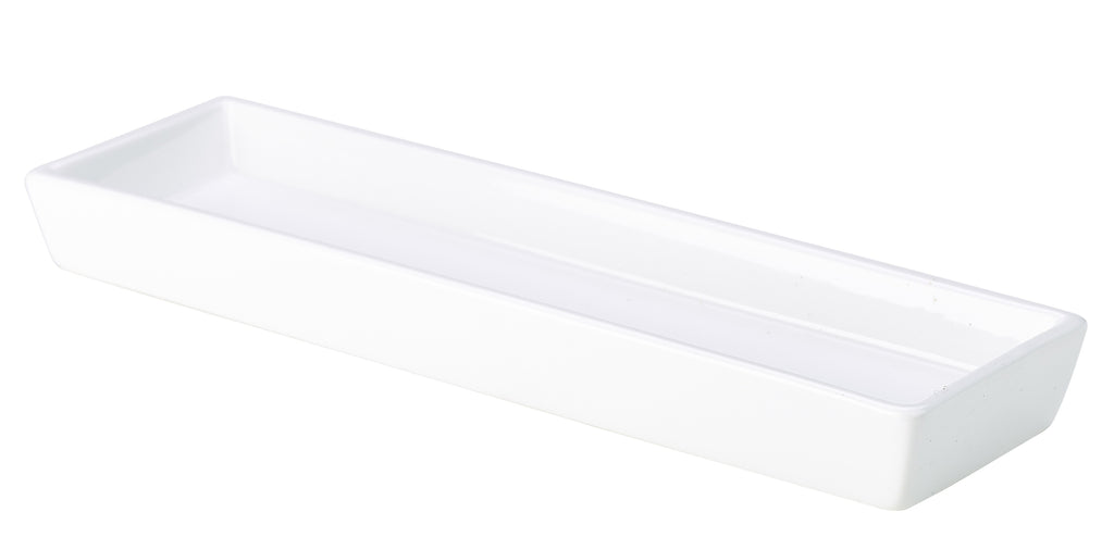 Genware Porcelain Rectangular Dish Holder 28cm X 8cm (Box Of 6)