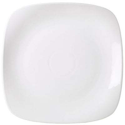 Genware Porcelain Rounded Square Plate 25cm (Box Of 6)