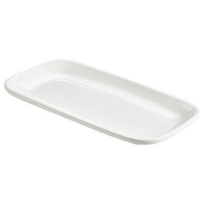 Genware Porcelain Rectangular Rounded Edge Plate 29.5cm x 15cm (Box Of 6)