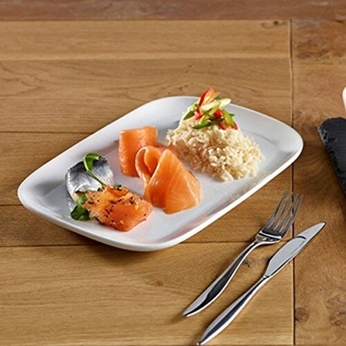 Genware Porcelain Ellipse Plate 22.8cm x 16.6cm (Box Of 6)