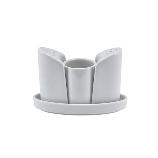 Genware Porcelain 4 Piece Condiment Set 13cm X 9cm (Box Of 6)