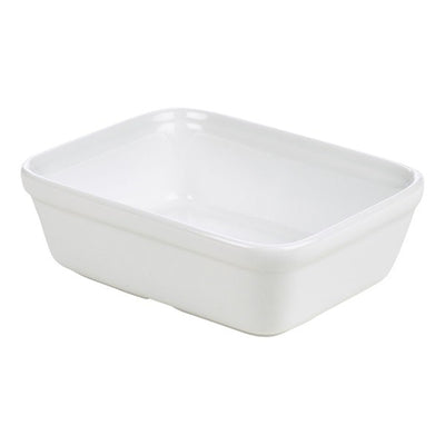 Genware Porcelain Rectangular Pie Dish 15.5cm x 11.5cm (Box Of 12)