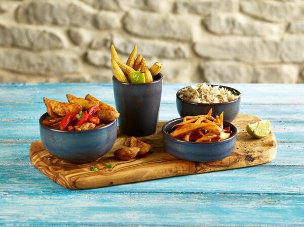 Rustic Stoneware Tapas Dish 14.5Cm Blue