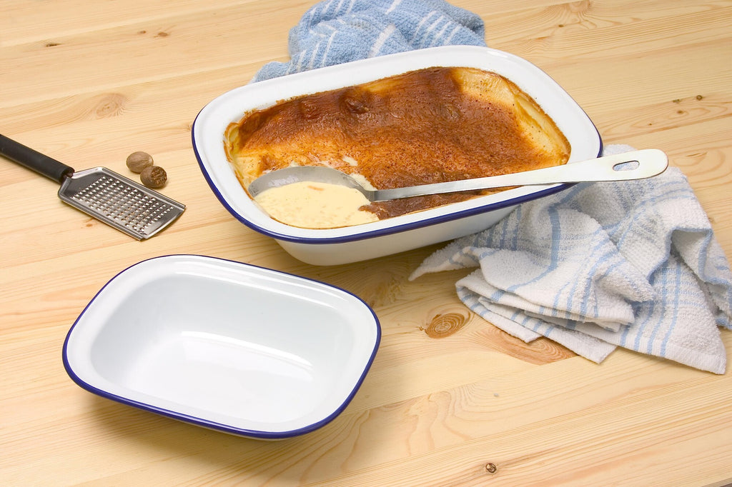 Enamel Tableware Rectangle Pie Dish 18cm x 13.5cm x 4cm