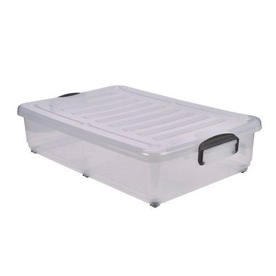 Storage Box 40Ltr With Clip On Handles And Wheels (Pack Of 4)