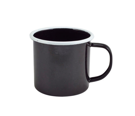 Enamel Black & White Rim Mug 8 x 9Cm 36cl / 12.5oz (Box Of 12)