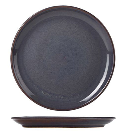 Terra Stoneware Rustic Blue Coupe Plate 24cm (Box Of 6)