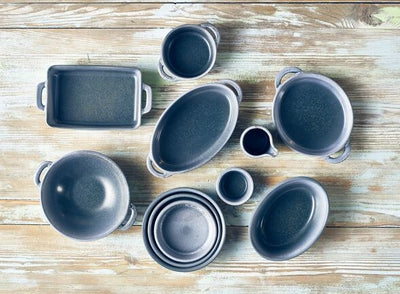 Forge Graphite Stoneware Pinched Jug 9cl/3.2oz (Box Of 12)