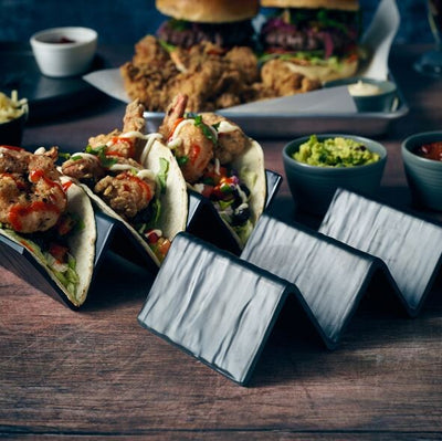 Melamine Taco Stand 2 / 3 Slot Matt Black (Box Of 12)