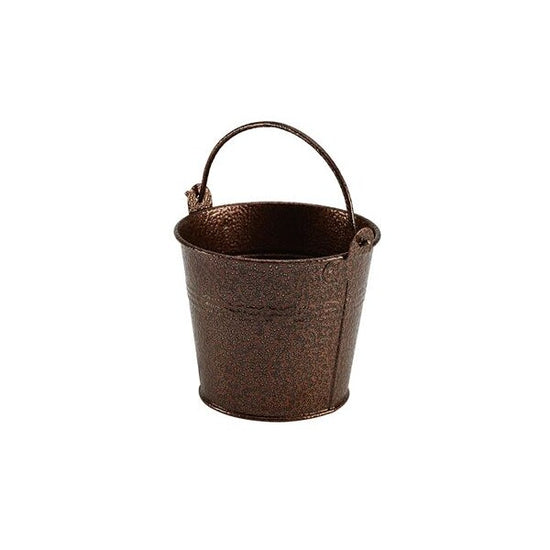 Serving Bucket Hammered Galvanised Steel Copper 10 x 7.7 x 9cm (Box Of 12)