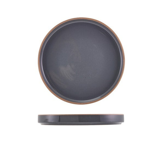 Genware Kava Dark Grey Stoneware Presentation Plate 20cm (Box Of 6)