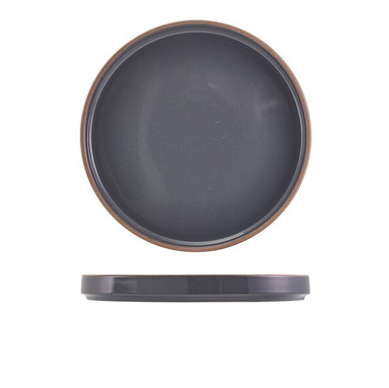 Genware Kava Dark Grey Stoneware Presentation Plate 25cm (Box Of 6)