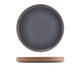 Genware Kava Dark Grey Stoneware Raw Wall Presentation Plate 25cm (Box Of 6)