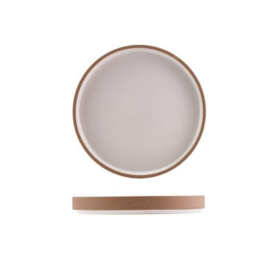 Genware Kava White Stoneware Raw Wall Presentation Plate 18cm (Box Of 6)