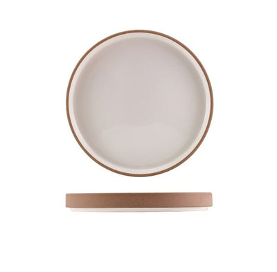 Genware Kava White Stoneware Raw Wall Presentation Plate 20cm (Box Of 6)