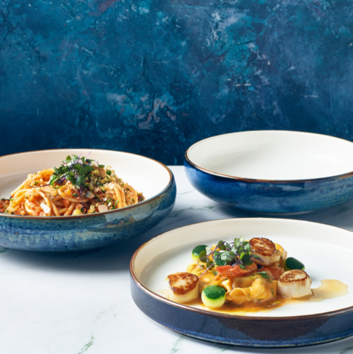 Terra Porcelain Aqua Blue Two Tone Presentation Plate 26cm (Box Of 6)