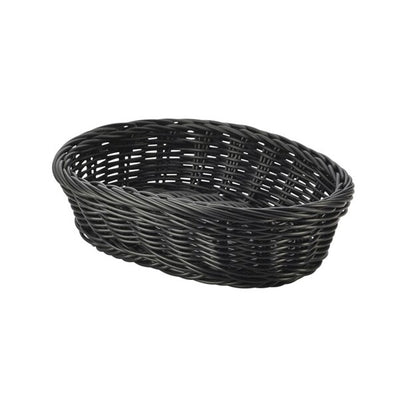 Black Oval Polywicker Basket 22.5cm x 15.5cm x 6.5cm (Box Of 6)