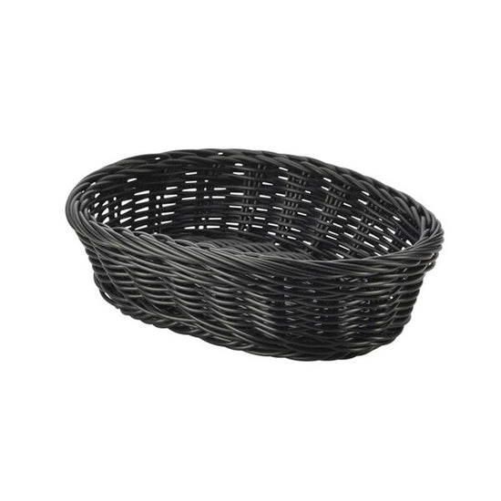 Black Oval Polywicker Basket 22.5cm x 15.5cm x 6.5cm (Box Of 6)