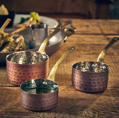 Mini Sauce Pan Antique Copper 9 x 5.25cm 35cl / 12oz (Box Of 6)