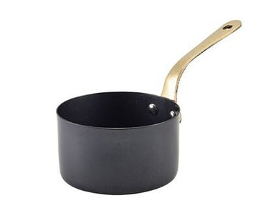 Mini Sauce Pan Vintage Steel Black 9 x 5.25cm 35cl / 12oz (Box Of 6)