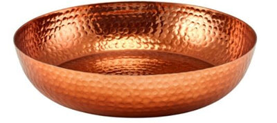 Genware Copper Hammered Aluminium Platter, 31 x 7cm (Dia x H)