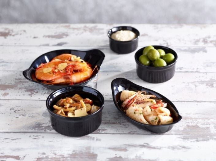 Genware Stoneware Black Ramekin 9.5cm (Box Of 12)