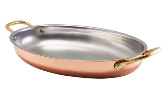 Oval Dish Copper Plated 30cm x 21cm x 4cm (L x W x H)  (Box Of 3)