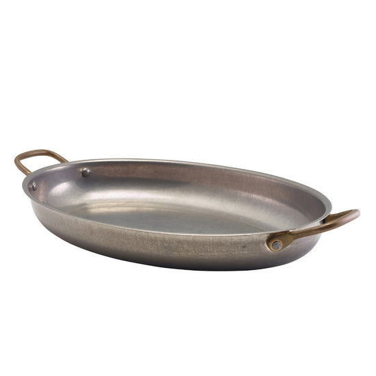 Oval Dish Vintage Steel 34 x 23cm (Box Of 3)