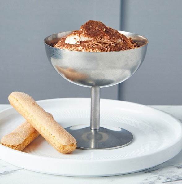 Genware Vintage Steel Stemmed Sundae Cup 10cm (Box Of 12)