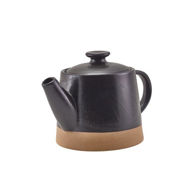 Genware Kava Black Stoneware Teapot 48cl/ 16.8oz (Box Of 6)