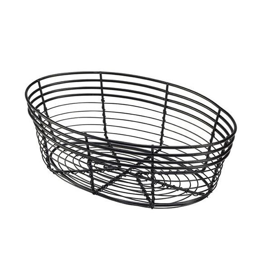 Oval Wire Basket Black 25.5cm x 16cm x 8cm (Box Of 6)