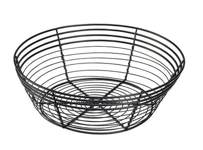 Round Wire Basket Black 25.5cm x 8cm (Box Of 6)
