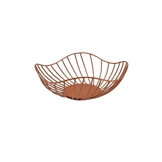 Wire Basket Lotus Leaf Copper 28.5 x 10cm