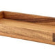 Genware Acacia Wood Serving Tray With Metal Handles 32.5cm x 17.5cm x 3.5cm