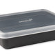 Harfield Black Rectangular Bowl With Clear Lid 2000ml (A768bla)
