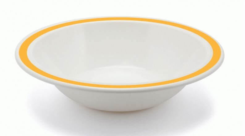 Harfield Duo Polycarbonate Bowl 17.3cm With Solid Colour Rim (026)