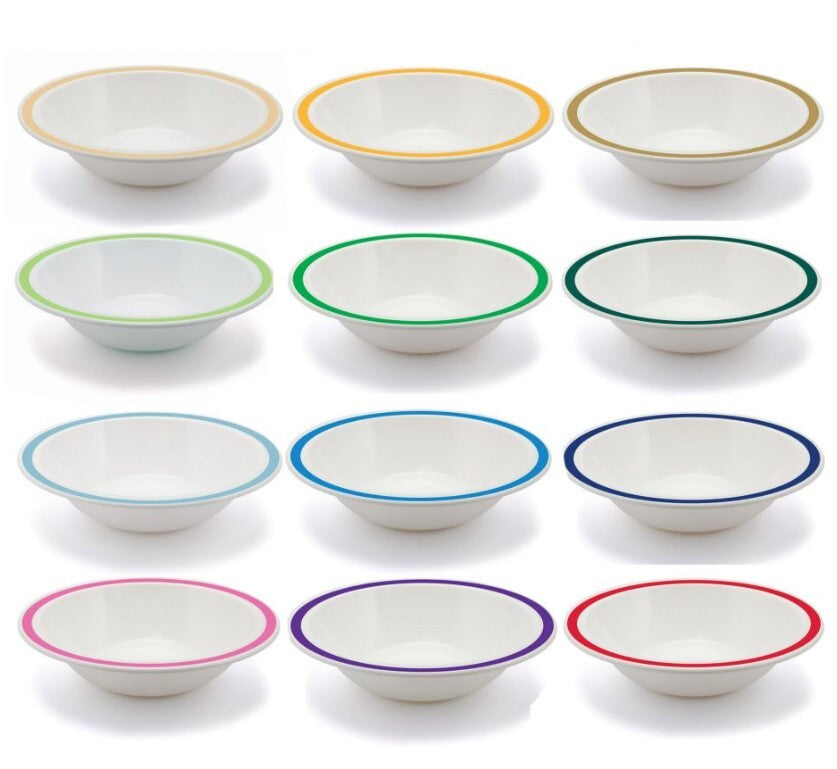 Harfield Duo Polycarbonate Bowl 17.3cm With Solid Colour Rim (026)