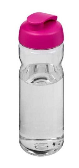 Harfield Copolyester Water Bottle 600ml Clear With Coloured Flip Lid (484)
