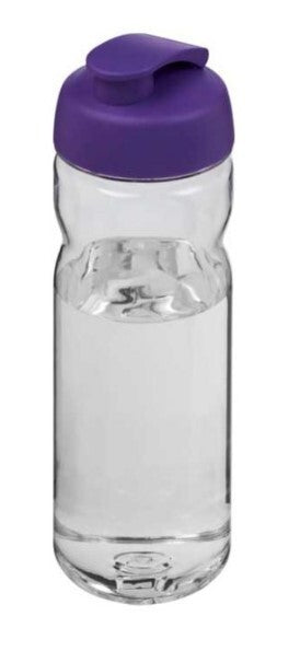 Harfield Copolyester Water Bottle 600ml Clear With Coloured Flip Lid (484)