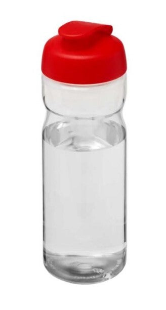 Harfield Copolyester Water Bottle 600ml Clear With Coloured Flip Lid (484)