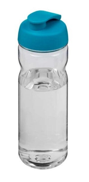 Harfield Copolyester Water Bottle 600ml Clear With Coloured Flip Lid (484)