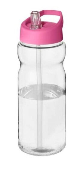 Harfield Copolyester Water Bottle 600ml Clear With Coloured Spout Lid (485)