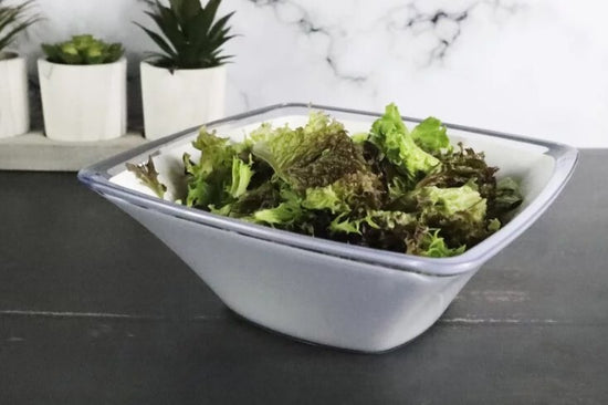 Harfield Acrylic White Curved Display Bowl 2.3Ltr / 24cm x 24cm x 9cm (793)